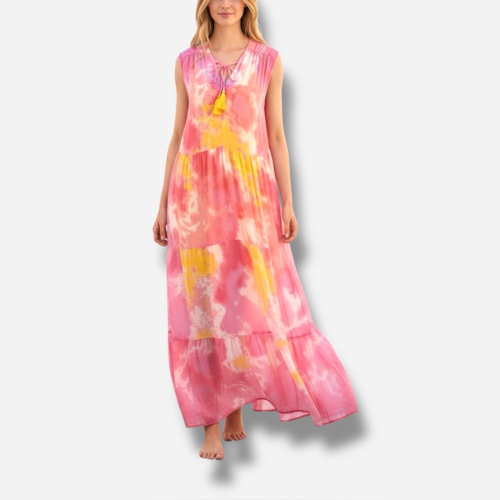 🌸New🌸 Totally Tie Dye Lined Maxi Dress Size Medium NWT